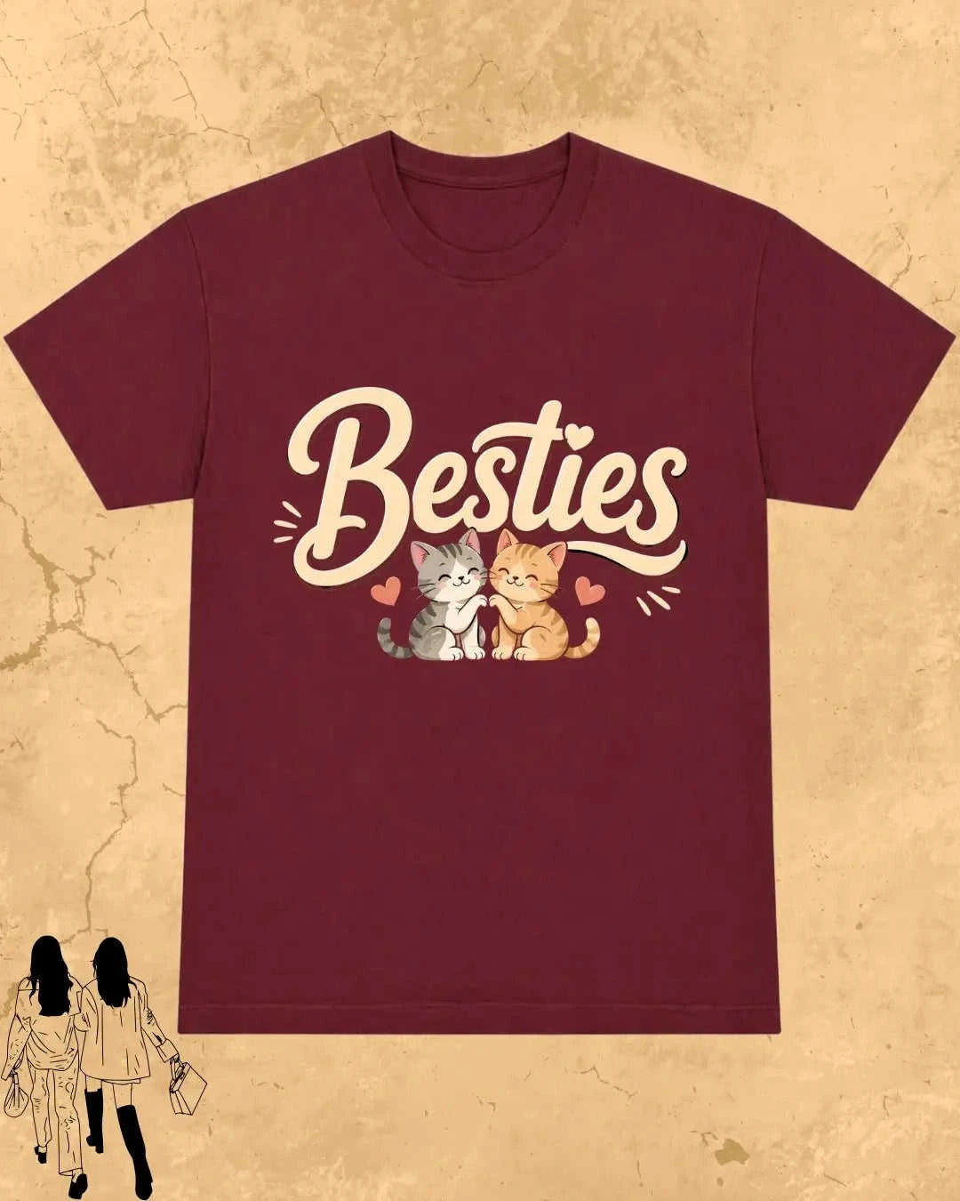 Meow Besties Cotton Tshirt Swiftsoul
