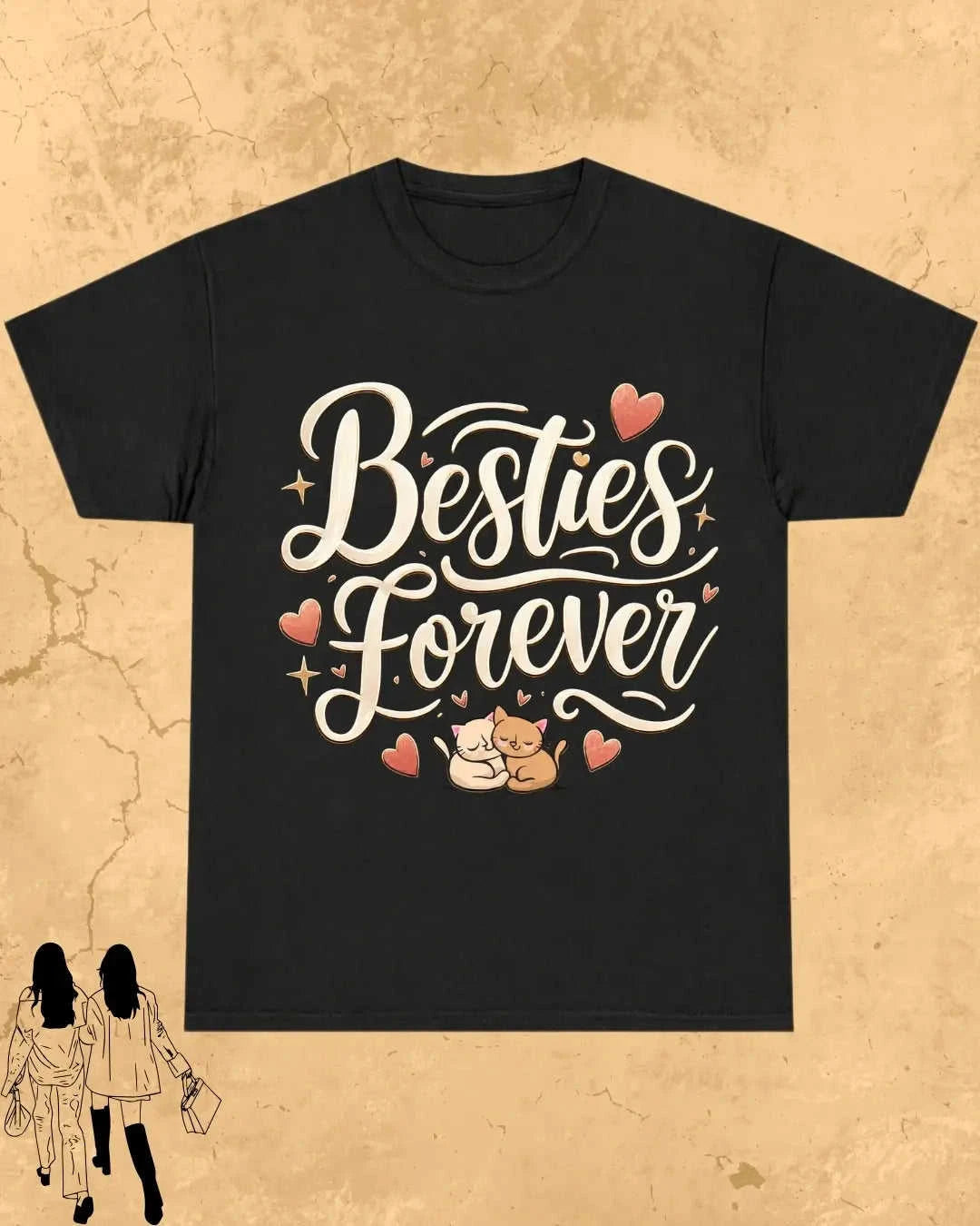 Meow Besties Cotton Tshirt Swiftsoul