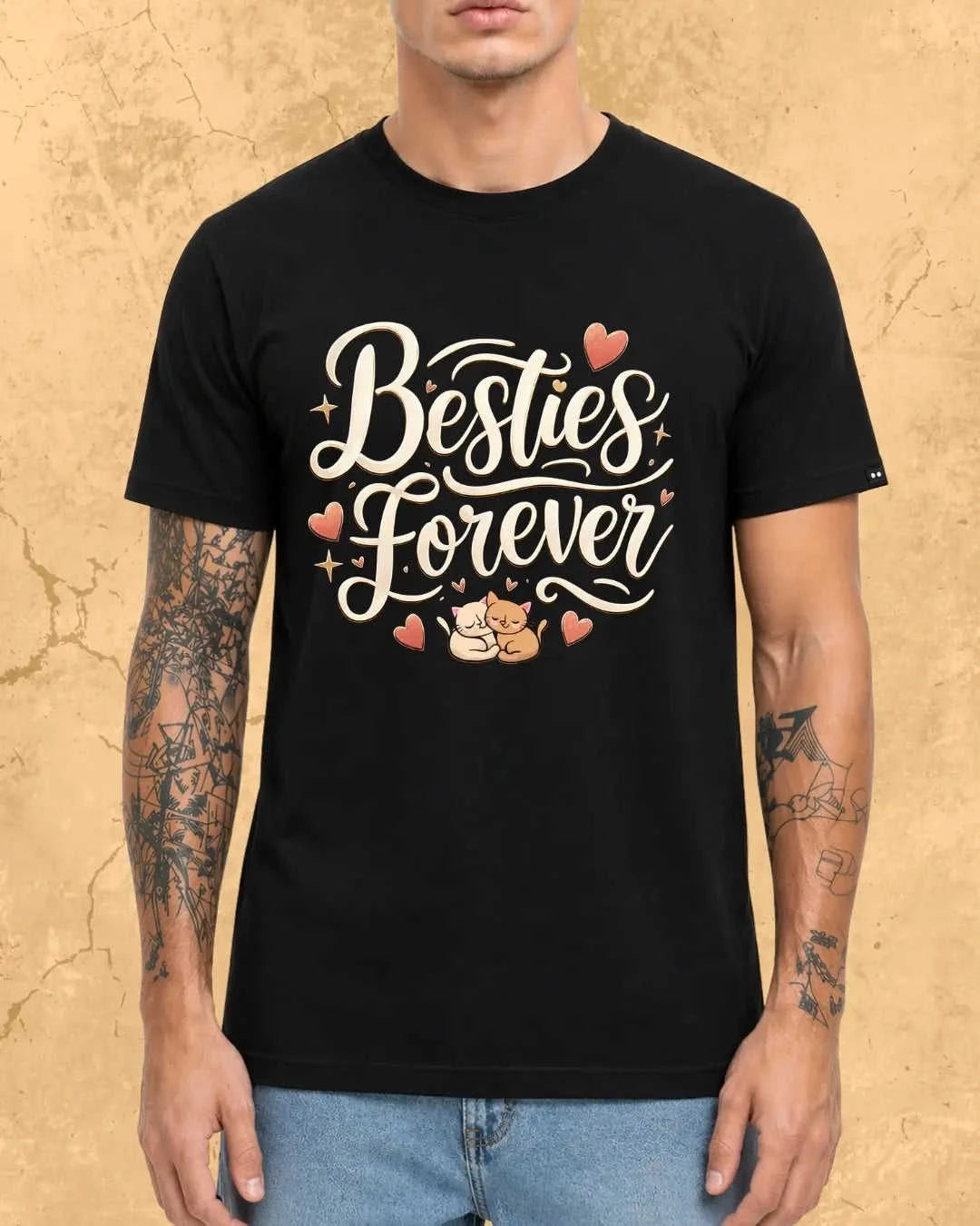 Meow Besties Cotton Tshirt Swiftsoul