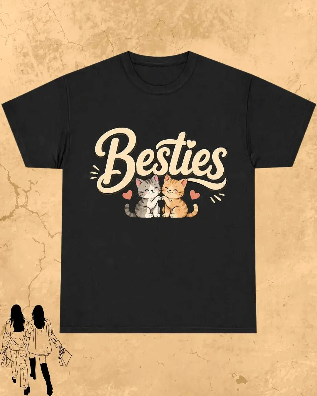 Meow Besties Cotton Tshirt Swiftsoul