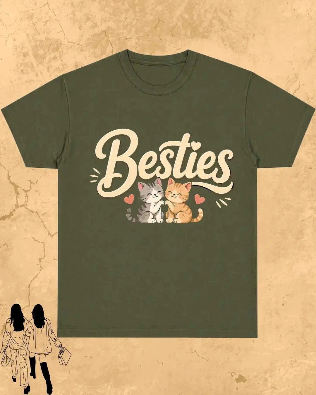 Meow Besties Cotton Tshirt Swiftsoul