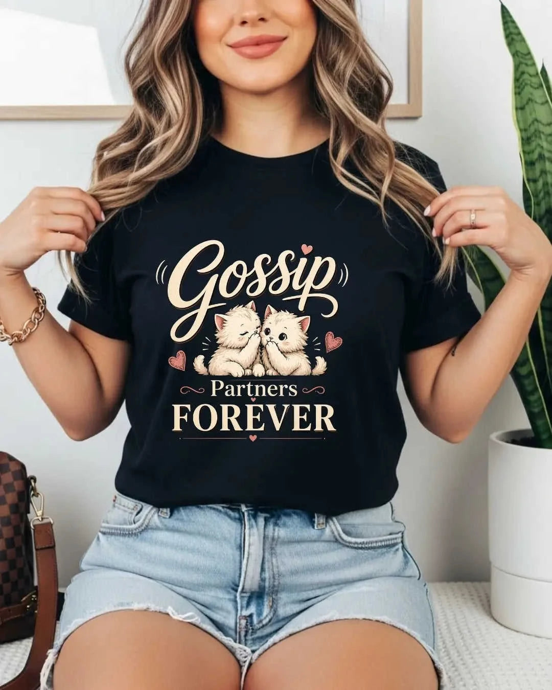 Meow Besties Cotton Tshirt Swiftsoul