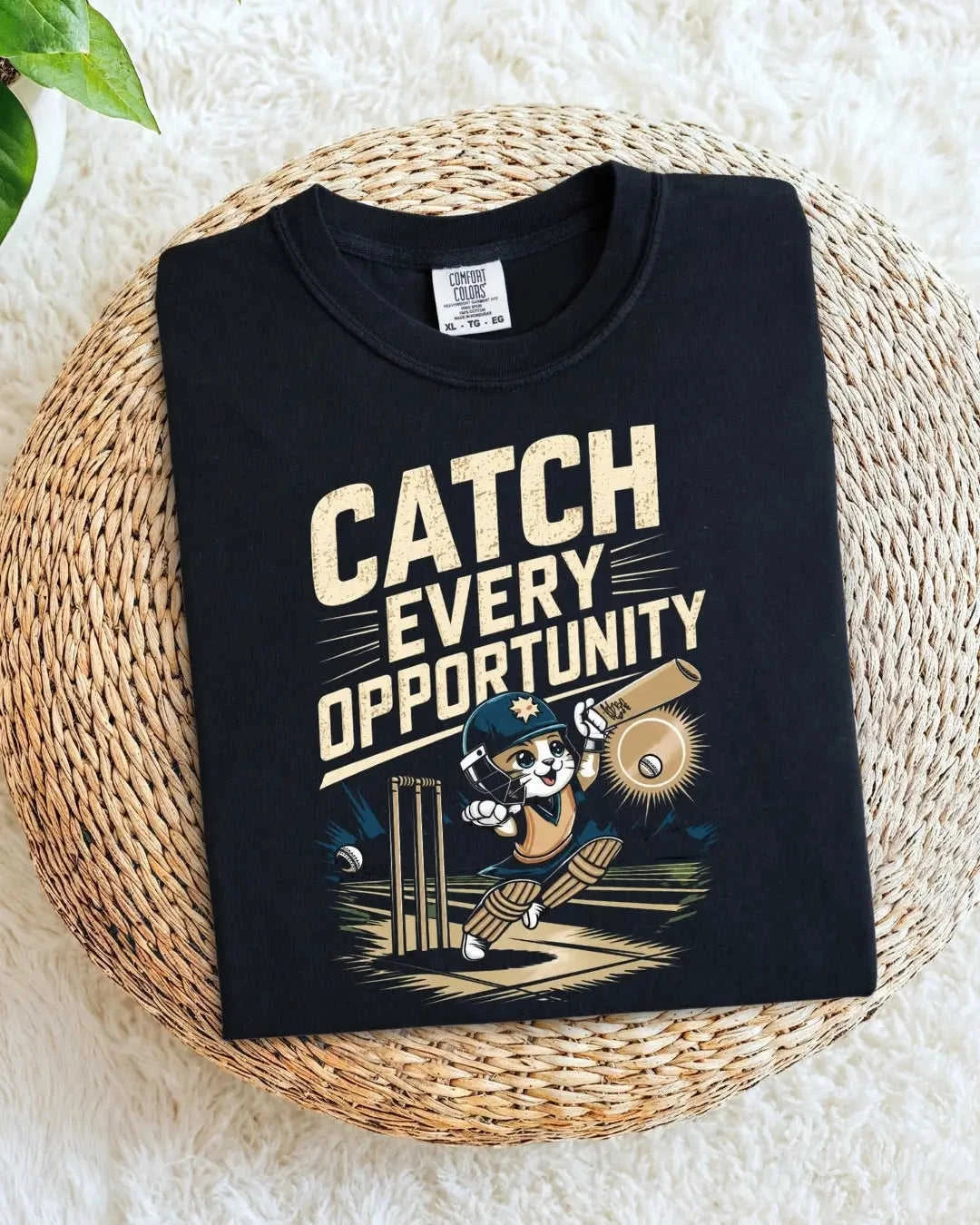 Meow Cricket Champion Cotton Tee Swiftsoul