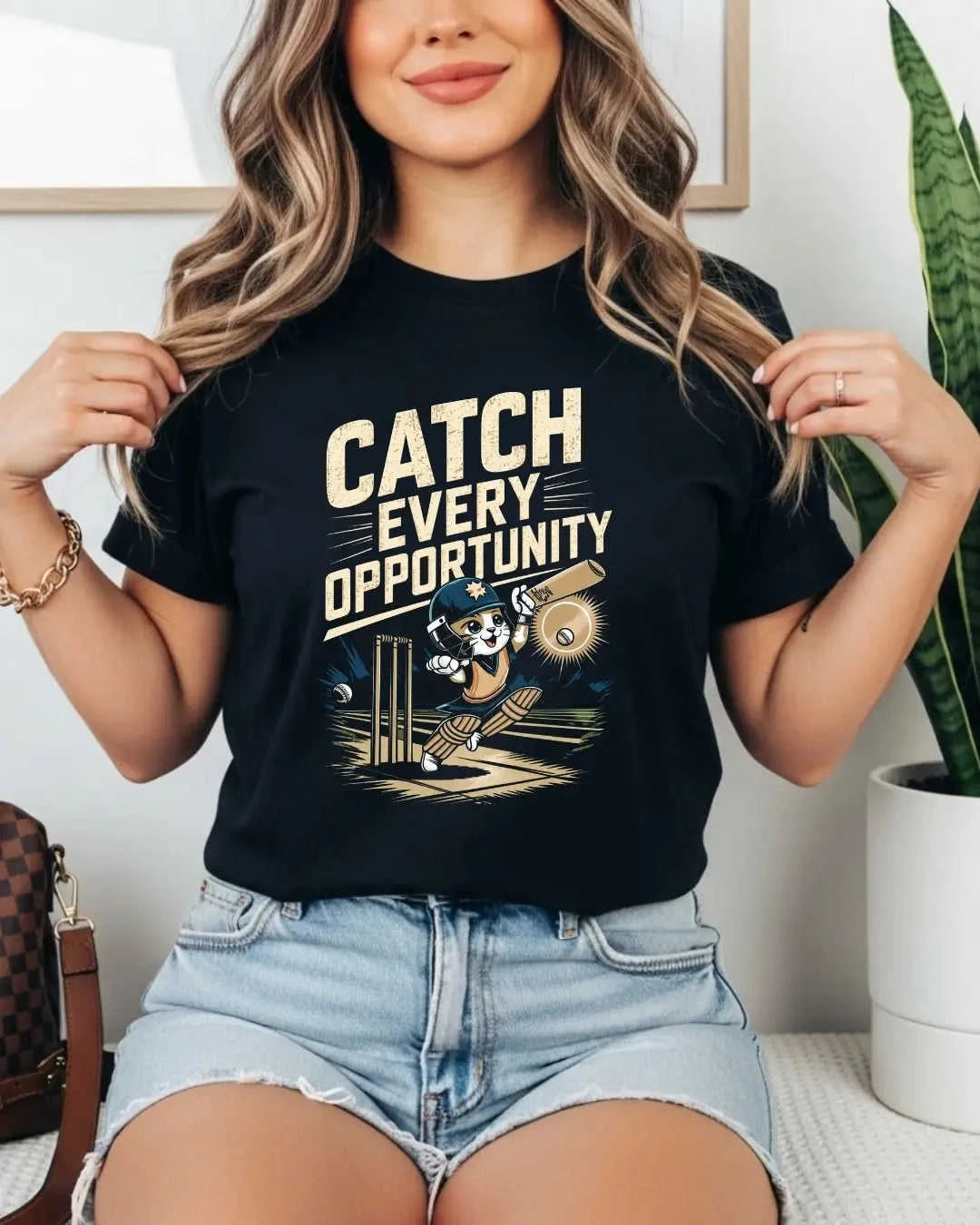 Meow Cricket Champion Cotton Tee Swiftsoul