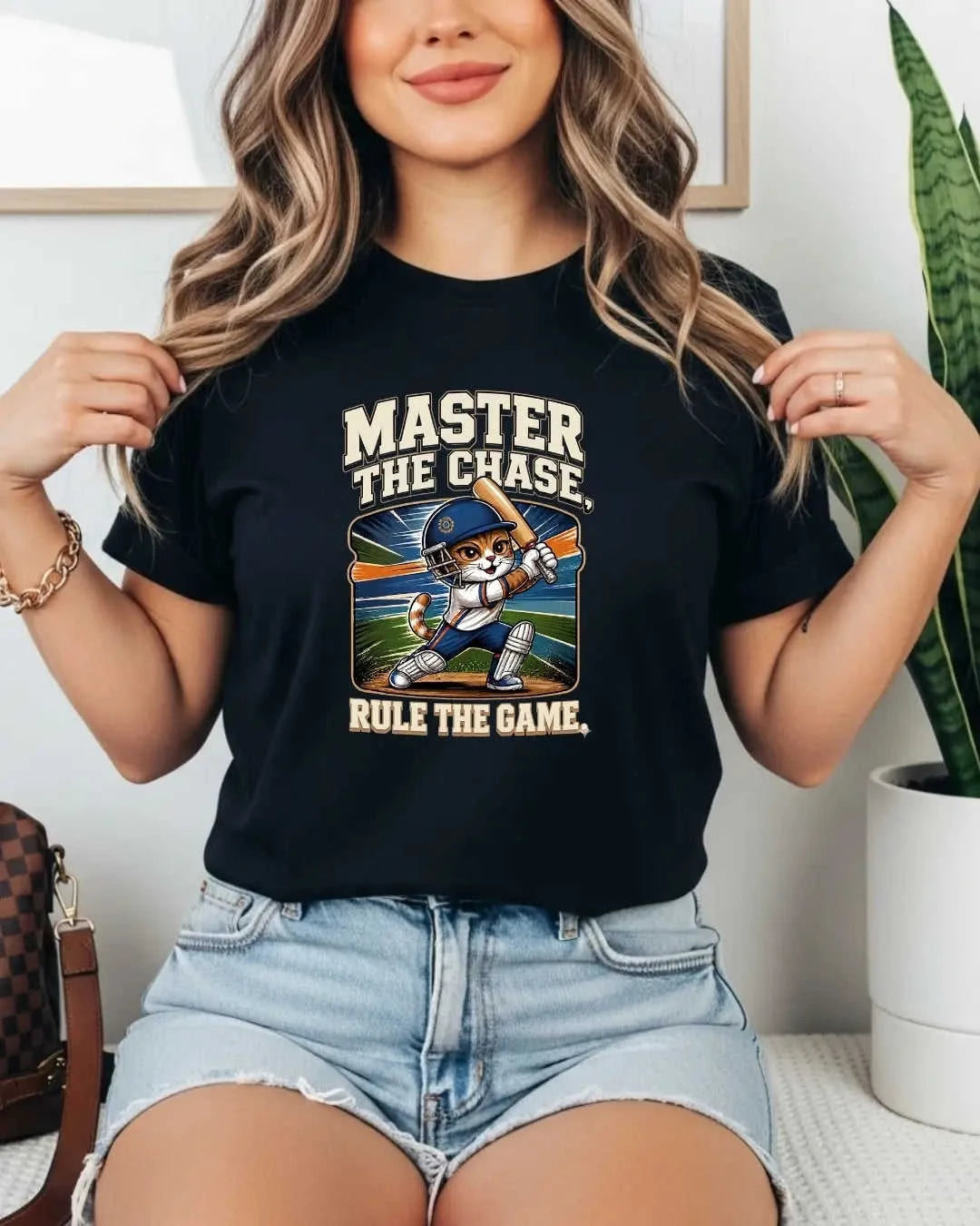 Meow Cricket Champion Cotton Tee Swiftsoul