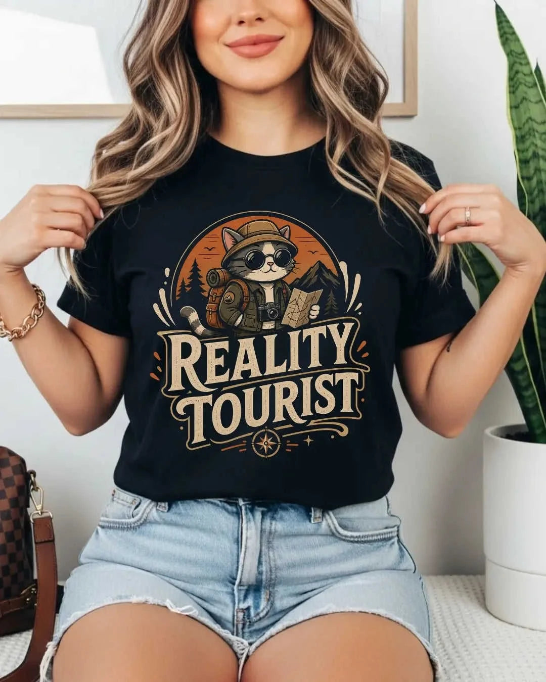 Meow Travel Mode Cotton Tshirt Swiftsoul