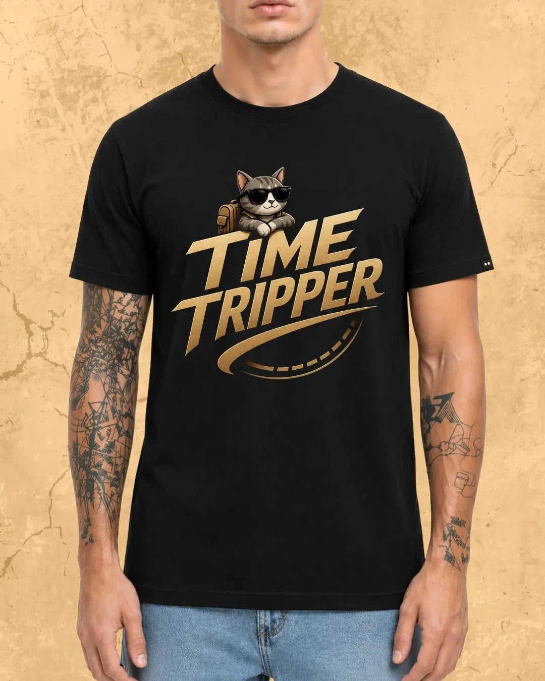 Meow Travel Mode Cotton Tshirt Swiftsoul
