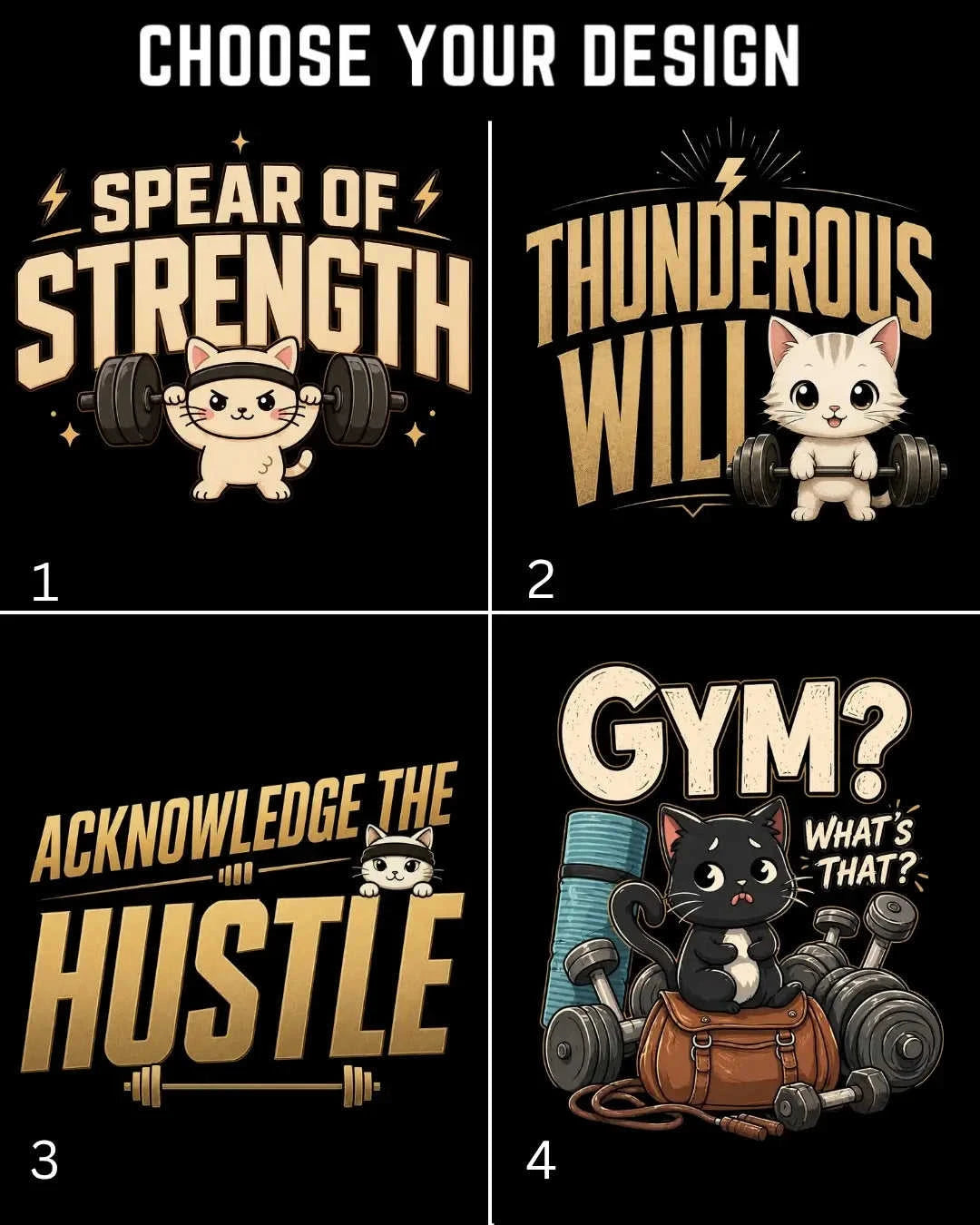 Meow Workout Cotton Tshirt Swiftsoul
