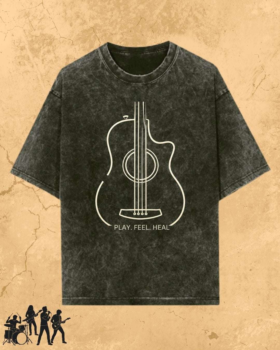 Minimal Guitar Music Cotton T-Shirt Billien LLC 