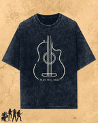 Minimal Guitar Music Cotton T-Shirt Billien LLC 