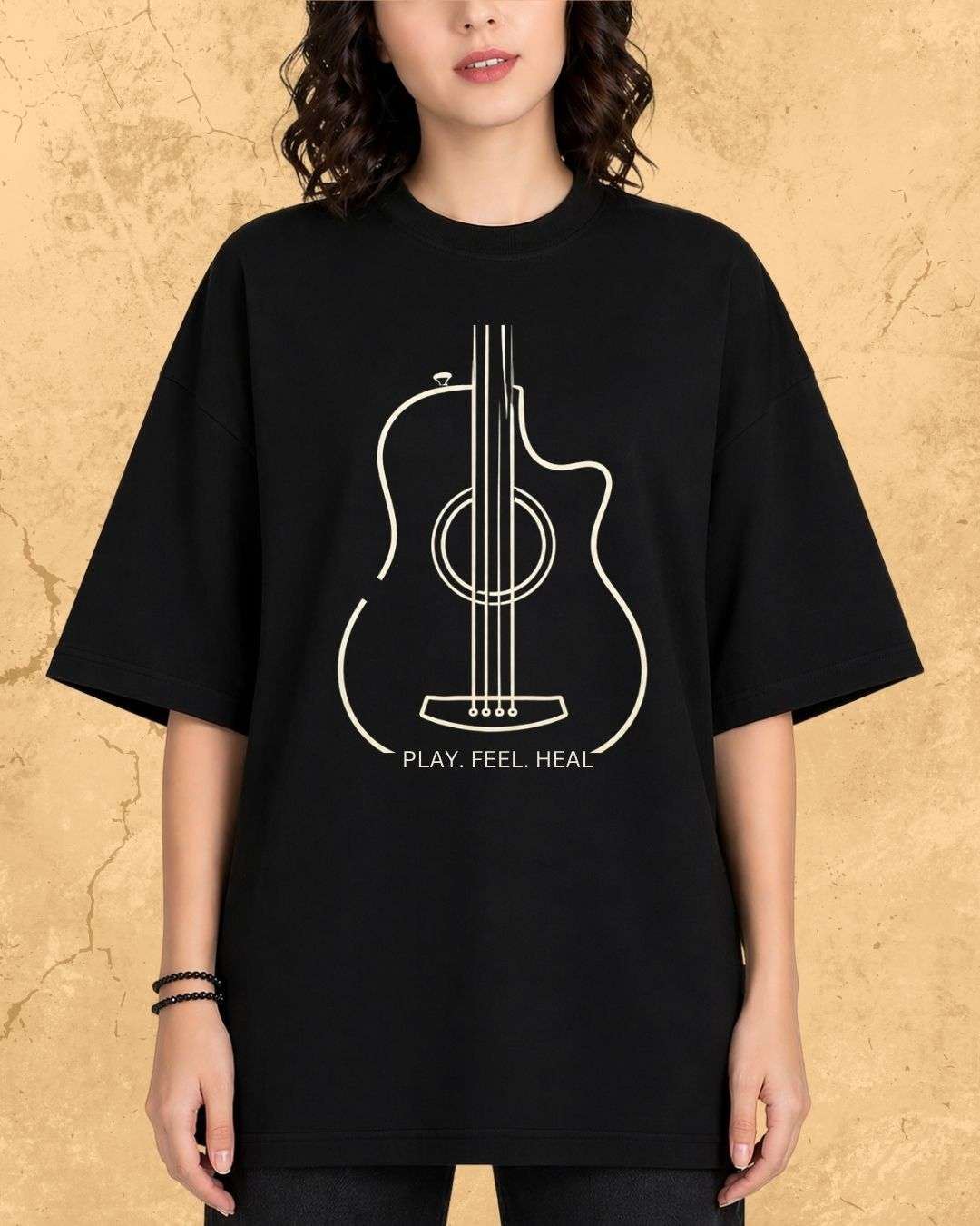 Minimal Guitar Music Cotton T-Shirt Billien LLC 
