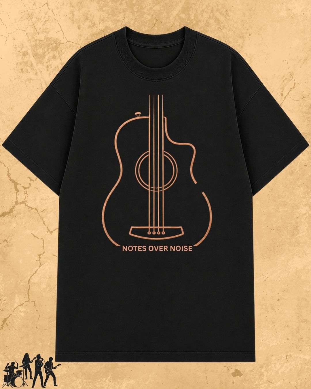 Minimal Guitar Music Cotton T-Shirt Billien LLC 