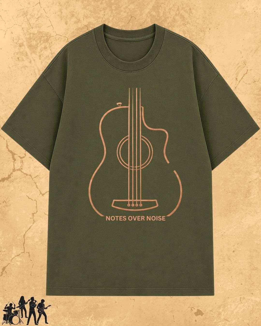 Minimal Guitar Music Cotton T-Shirt Billien LLC 