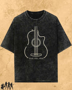 Minimal Guitar Music Cotton T-Shirt Billien LLC 