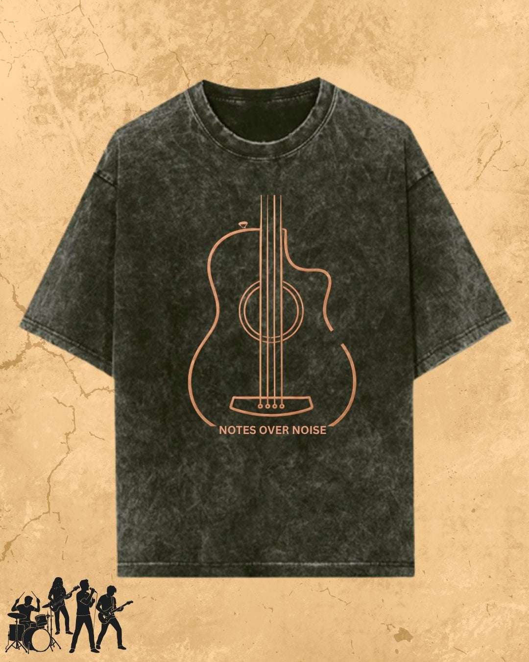 Minimal Guitar Music Cotton T-Shirt Billien LLC 