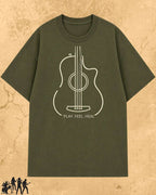 Minimal Guitar Music Cotton T-Shirt Billien LLC 