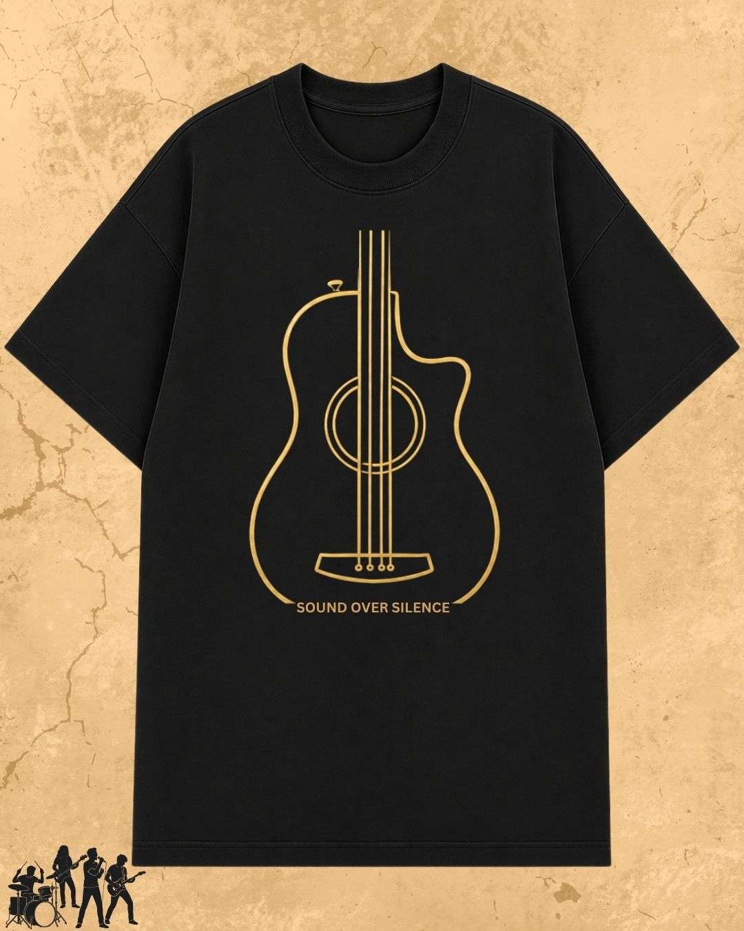 Minimal Guitar Music Cotton T-Shirt Billien LLC 