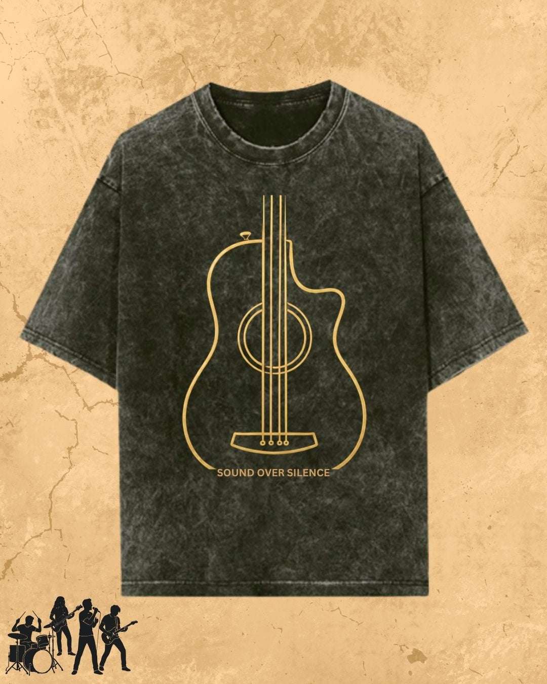 Minimal Guitar Music Cotton T-Shirt Billien LLC 
