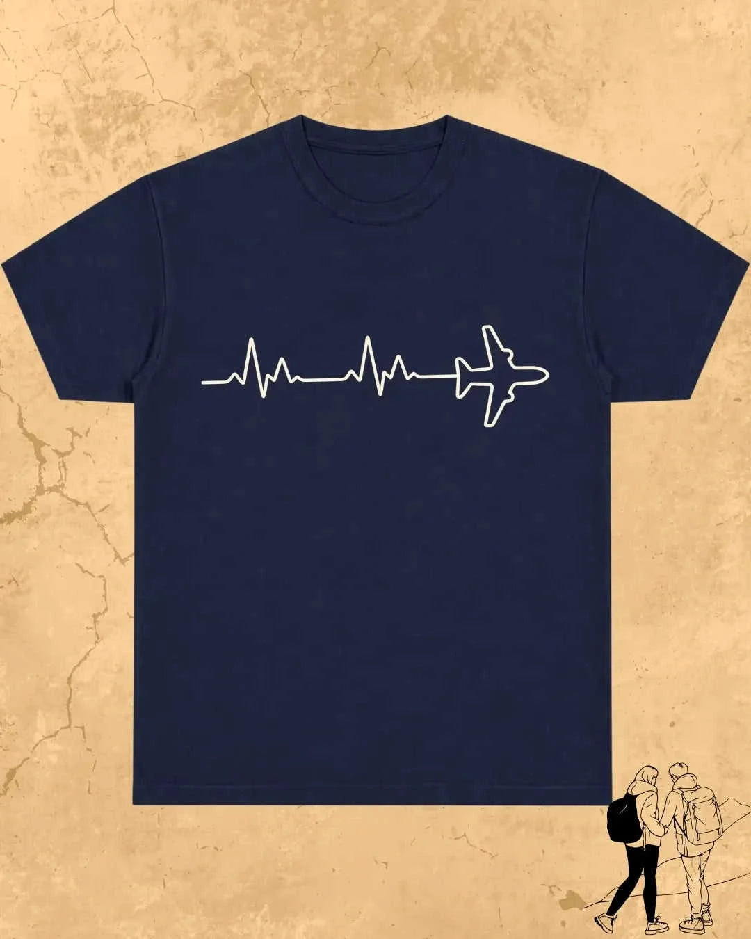 Minimalist Wanderline Travel Cotton Tshirt Swiftsoul