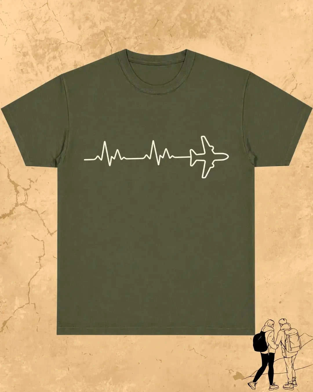 Minimalist Wanderline Travel Cotton Tshirt Swiftsoul
