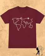 Minimalist Wanderline Travel Cotton Tshirt Swiftsoul