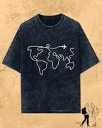 Minimalist Wanderline Travel Cotton Tshirt Swiftsoul 