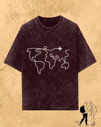 Minimalist Wanderline Travel Cotton Tshirt Swiftsoul 