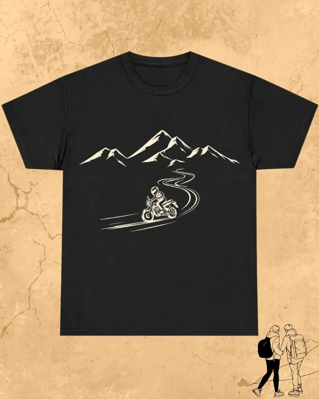 Minimalist Wanderline Travel Cotton Tshirt Swiftsoul