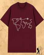 Minimalist Wanderline Travel Cotton Tshirt Swiftsoul 