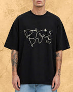 Minimalist Wanderline Travel Cotton Tshirt Swiftsoul 