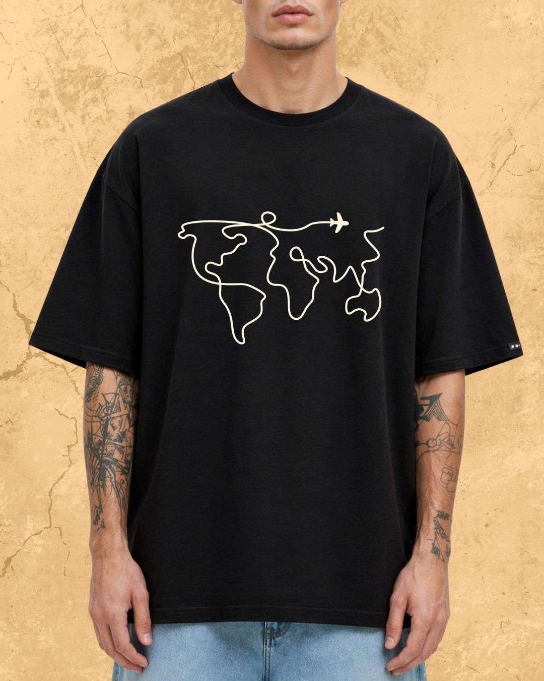 Minimalist Wanderline Travel Cotton Tshirt Swiftsoul 