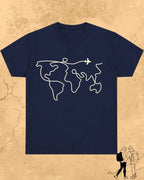 Minimalist Wanderline Travel Cotton Tshirt Swiftsoul