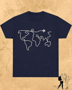 Minimalist Wanderline Travel Cotton Tshirt Swiftsoul 