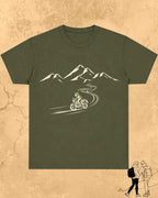 Minimalist Wanderline Travel Cotton Tshirt Swiftsoul