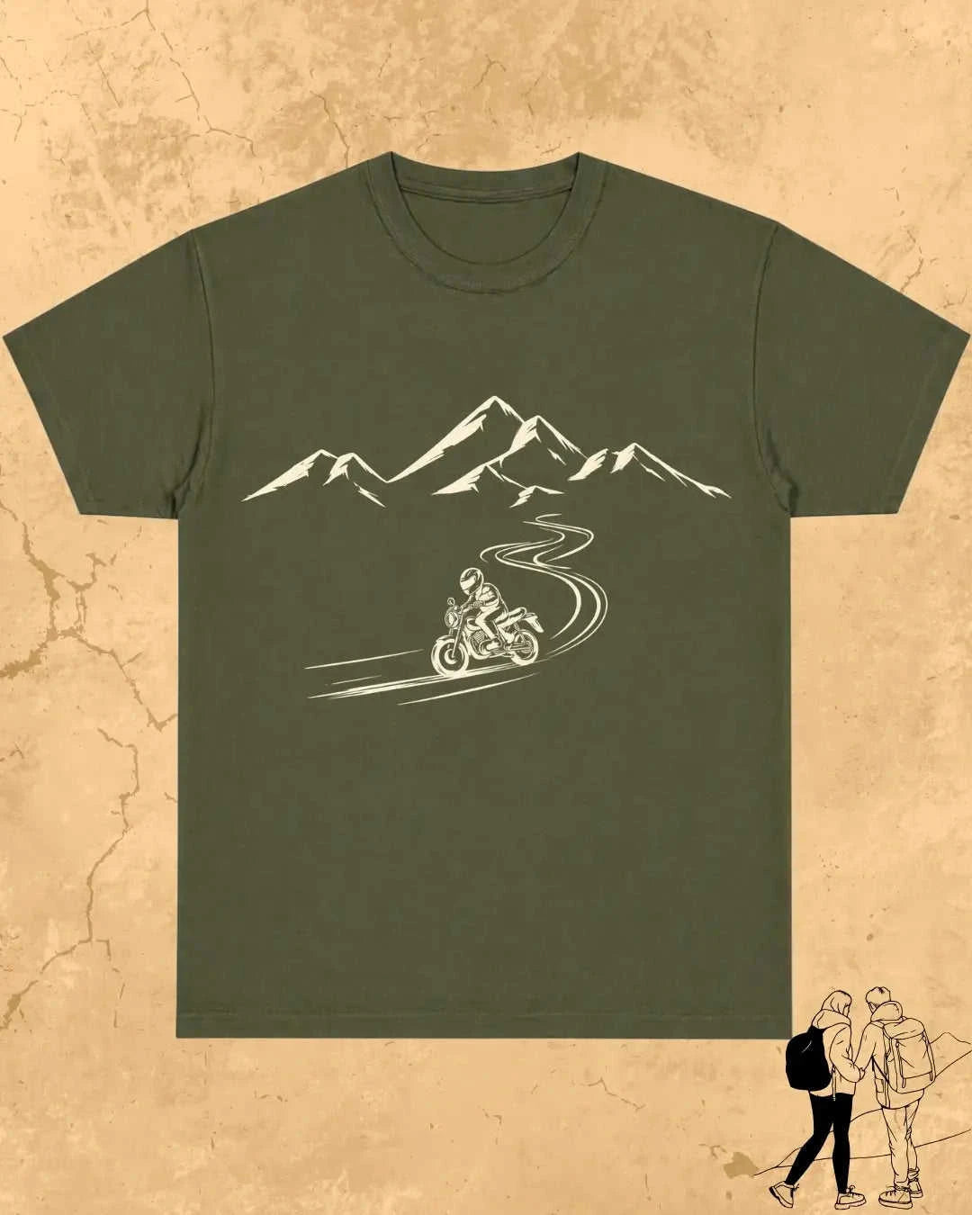 Minimalist Wanderline Travel Cotton Tshirt Swiftsoul