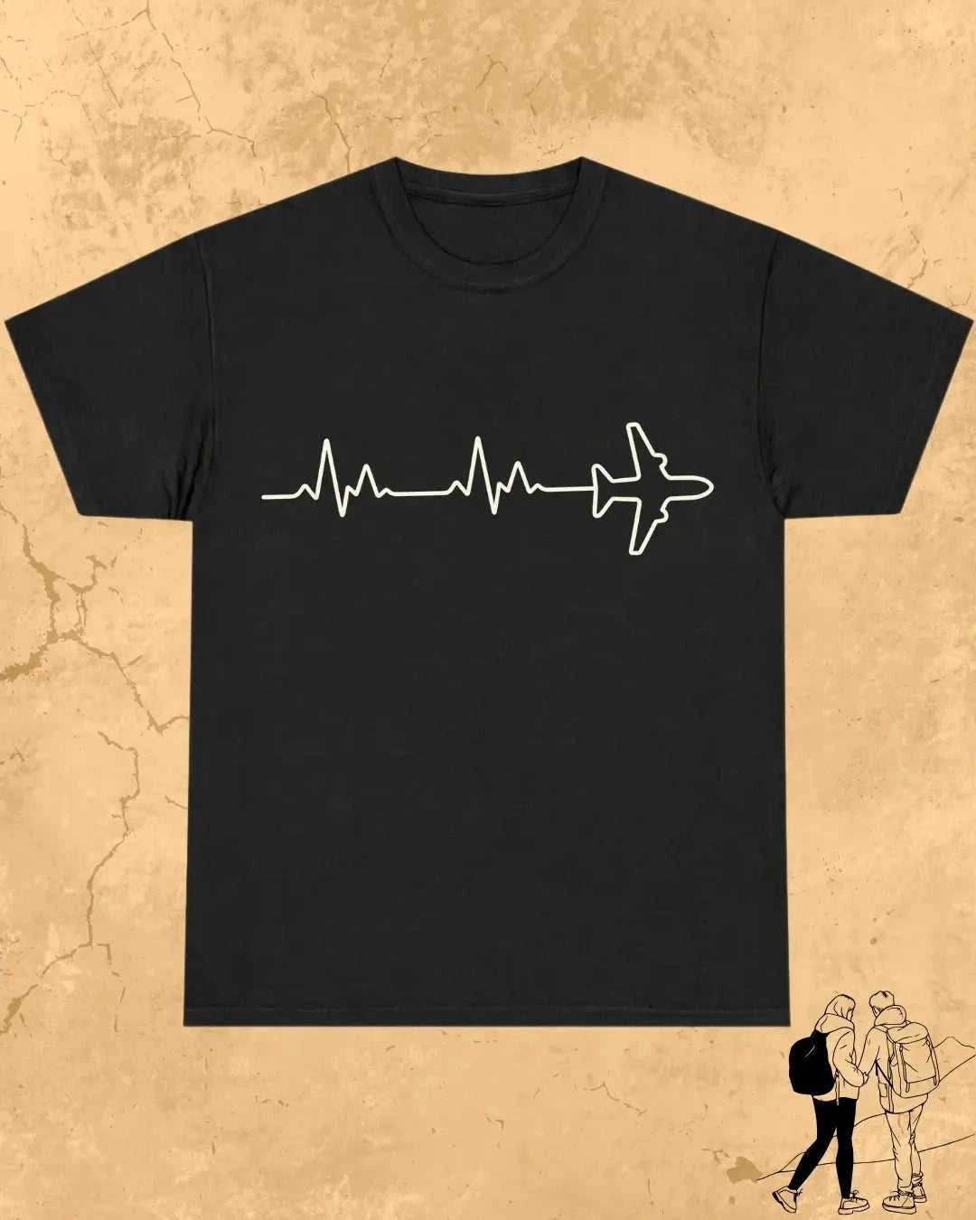 Minimalist Wanderline Travel Cotton Tshirt Swiftsoul