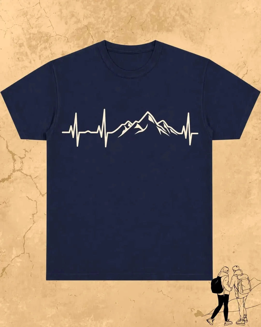 Minimalist Wanderline Travel Cotton Tshirt Swiftsoul