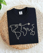 Minimalist Wanderline Travel Cotton Tshirt Swiftsoul