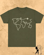 Minimalist Wanderline Travel Cotton Tshirt Swiftsoul