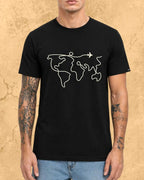 Minimalist Wanderline Travel Cotton Tshirt Swiftsoul