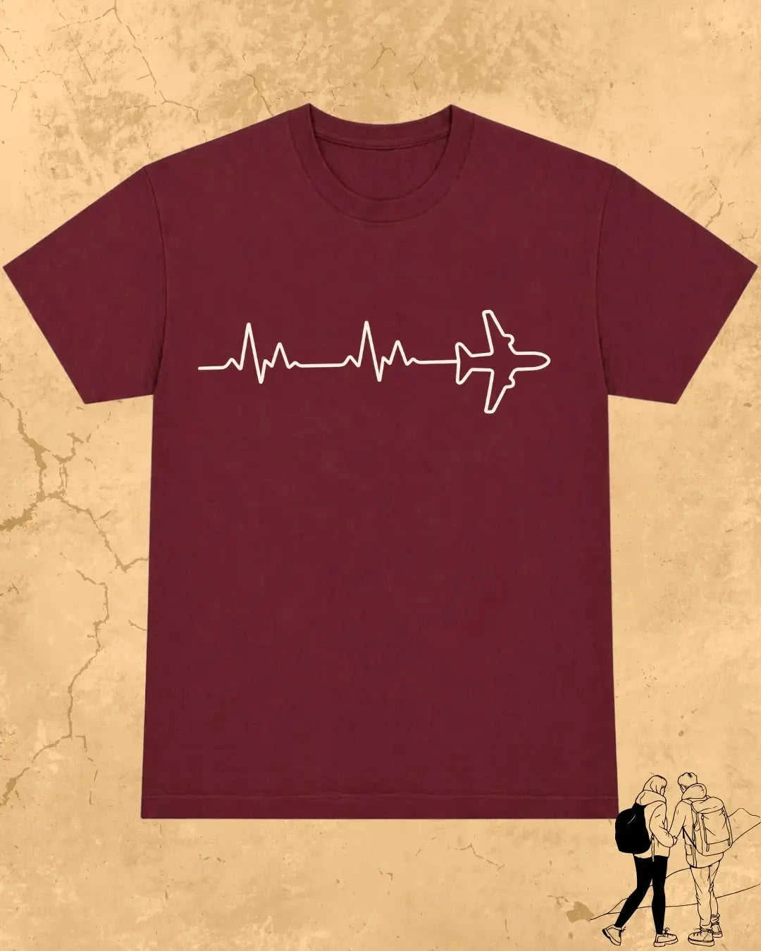 Minimalist Wanderline Travel Cotton Tshirt Swiftsoul