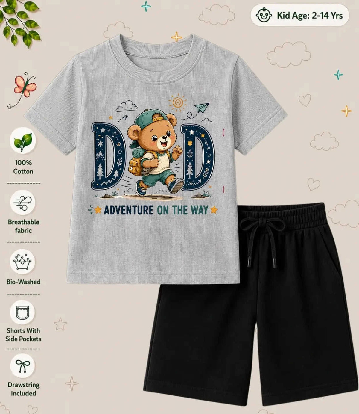 Mom - Dad Caring Kid Co-ord Set Swiftsoul