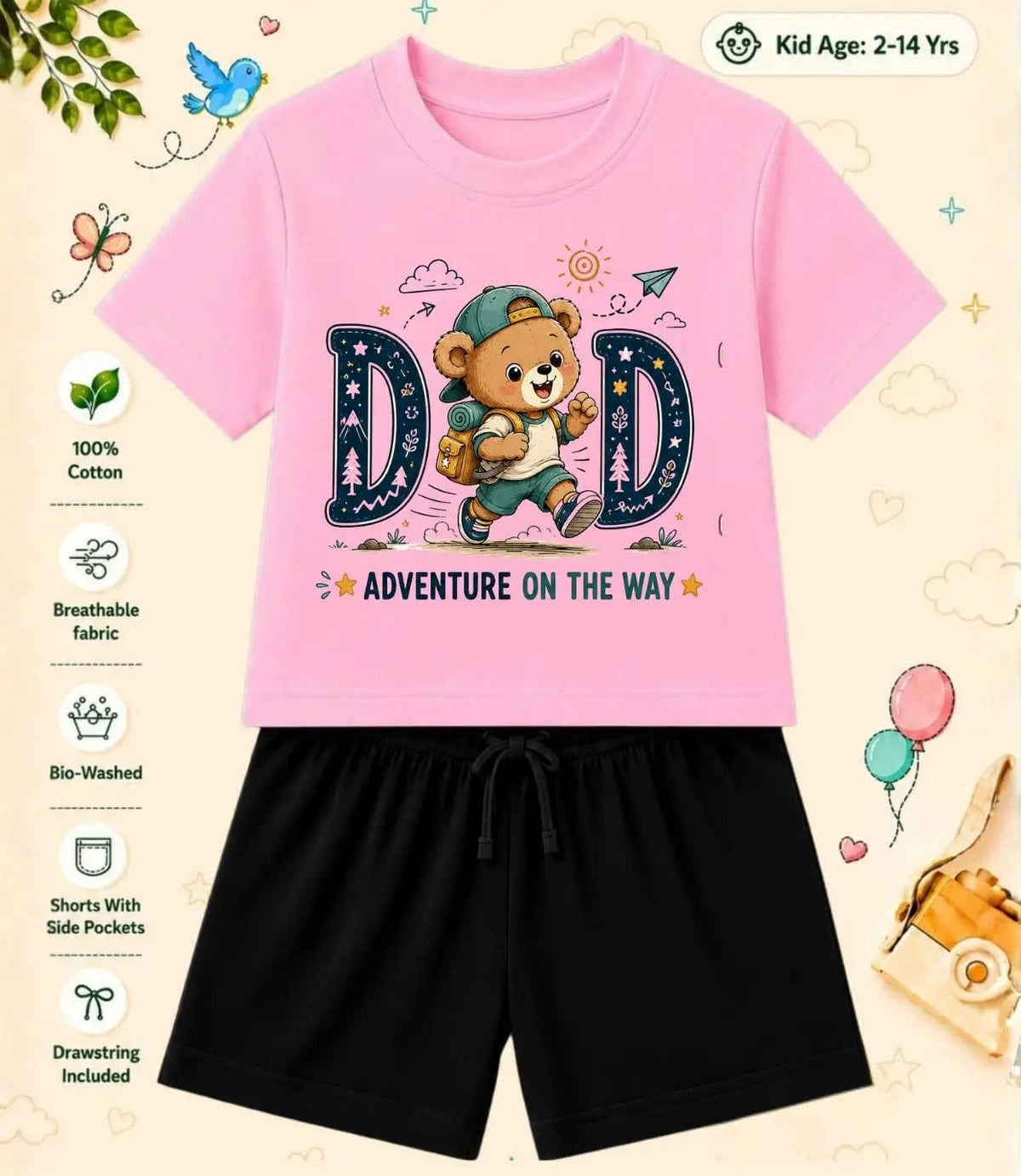 Mom - Dad Caring Kid Co-ord Set Swiftsoul