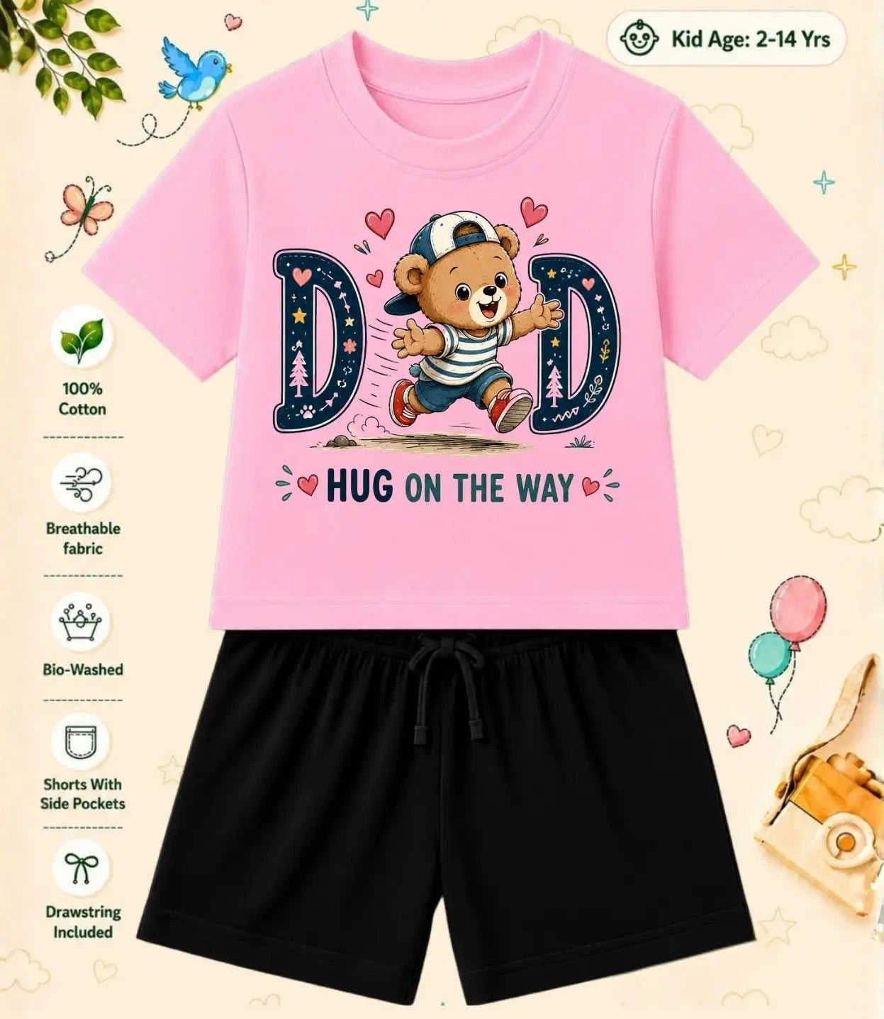 Mom - Dad Caring Kid Co-ord Set Swiftsoul