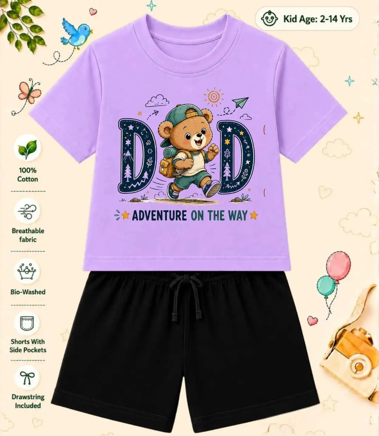 Mom - Dad Caring Kid Co-ord Set Swiftsoul