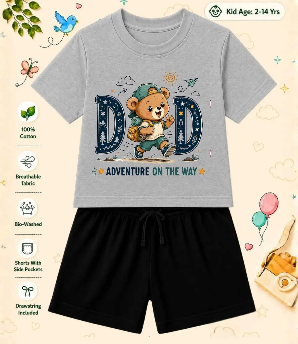 Mom - Dad Caring Kid Co-ord Set Swiftsoul