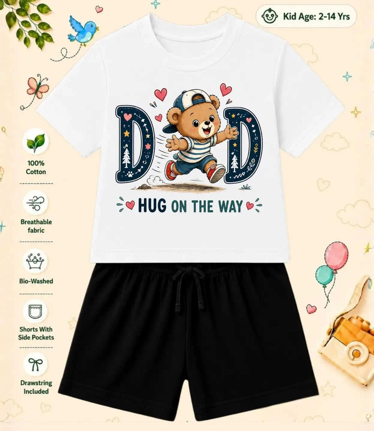 Mom - Dad Caring Kid Co-ord Set Swiftsoul