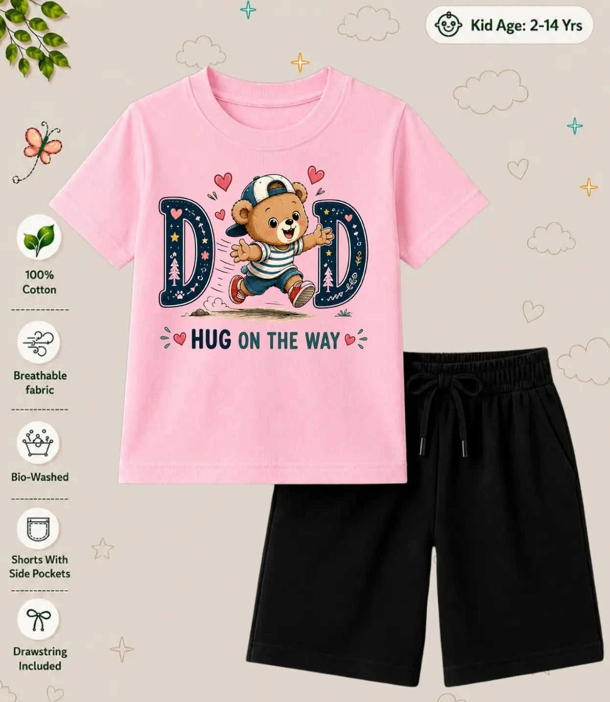 Mom - Dad Caring Kid Co-ord Set Swiftsoul