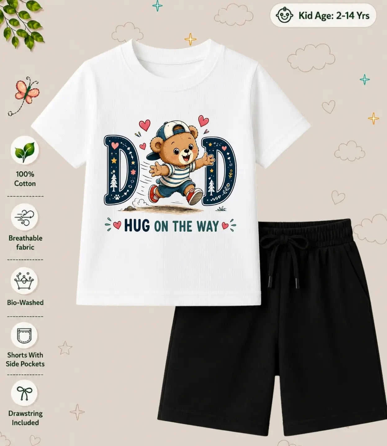 Mom - Dad Caring Kid Co-ord Set Swiftsoul