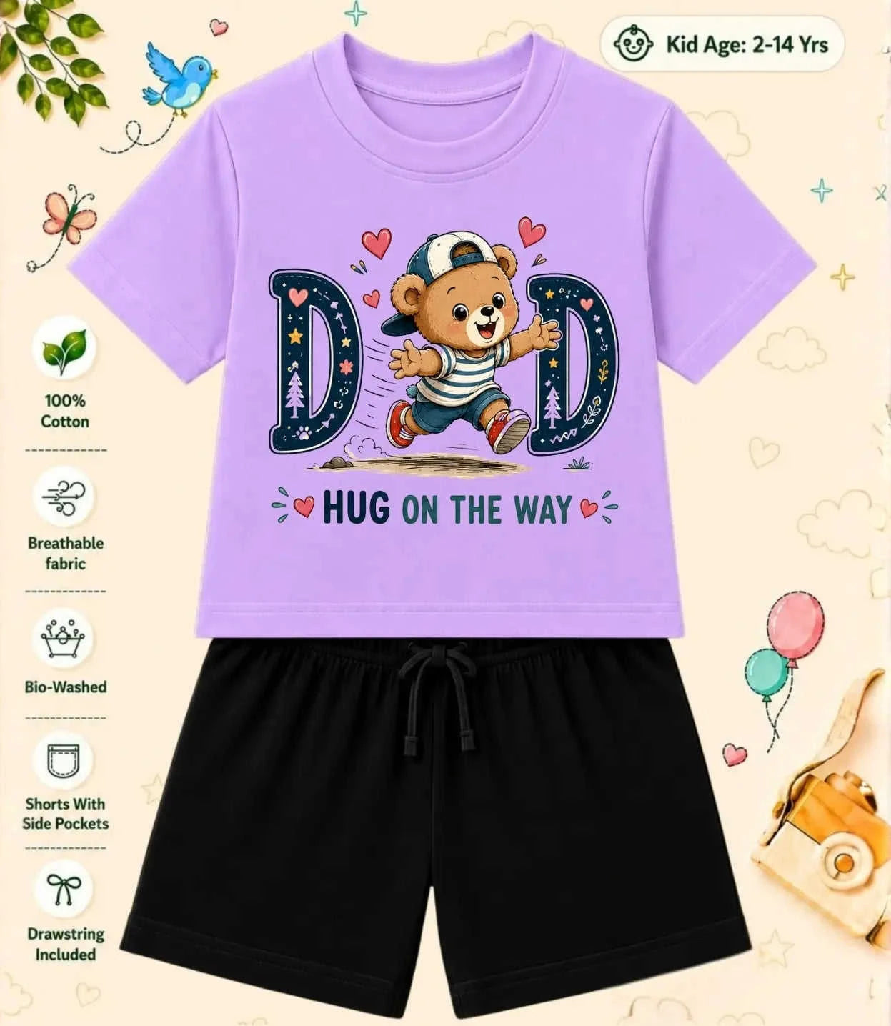 Mom - Dad Caring Kid Co-ord Set Swiftsoul
